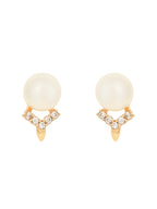 Stylish Latest Fashion Rose Gold-Polished & White Contemporary Studs Earrings for Women - Wahe Jewels - Swadesiicart