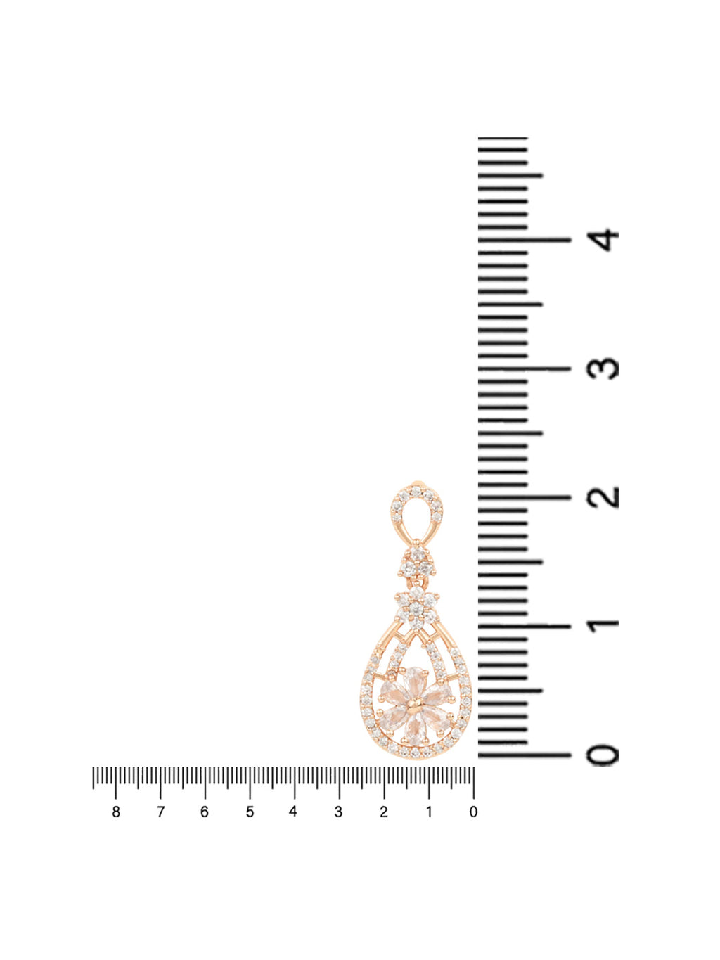 Stylish Latest Fashion Rose Gold-Polished & White AD Drop Earrings for Women - Wahe Jewels - Swadesiicart