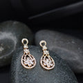 Stylish Latest Fashion Rose Gold-Polished & White AD Drop Earrings for Women - Wahe Jewels - Swadesiicart