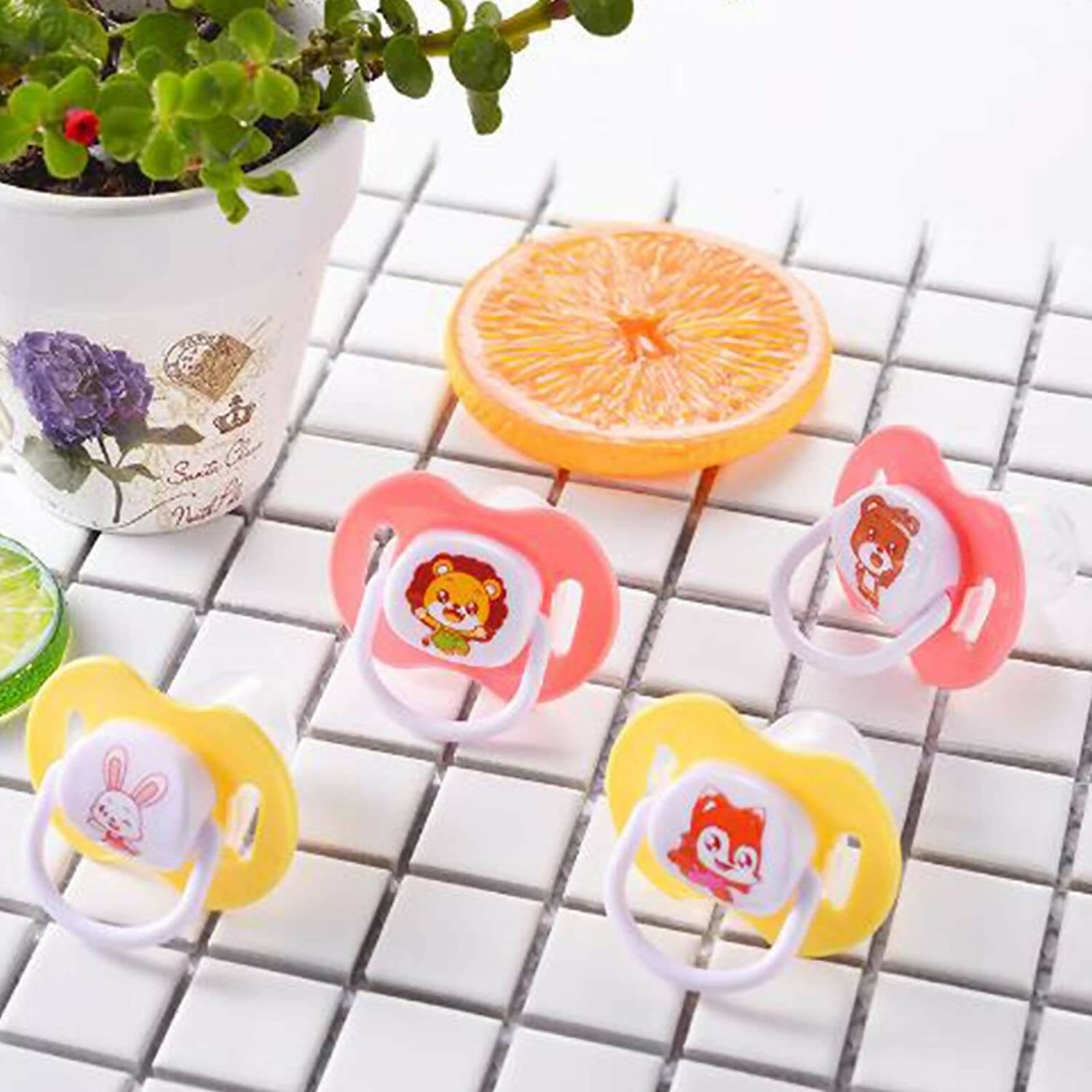 Safe-O-Kid Cartoon Design Silicone Pacifier/Soother With Holder Chain And Clip - Assorted | Grocsy