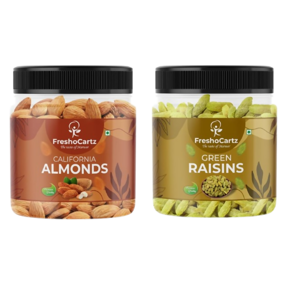 FreshoCartz California Almonds & Green Raisins Combo | Grocsy