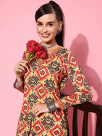 Ahalyaa Women's Traditional Wear Co-ods - Mustard | Grocsy