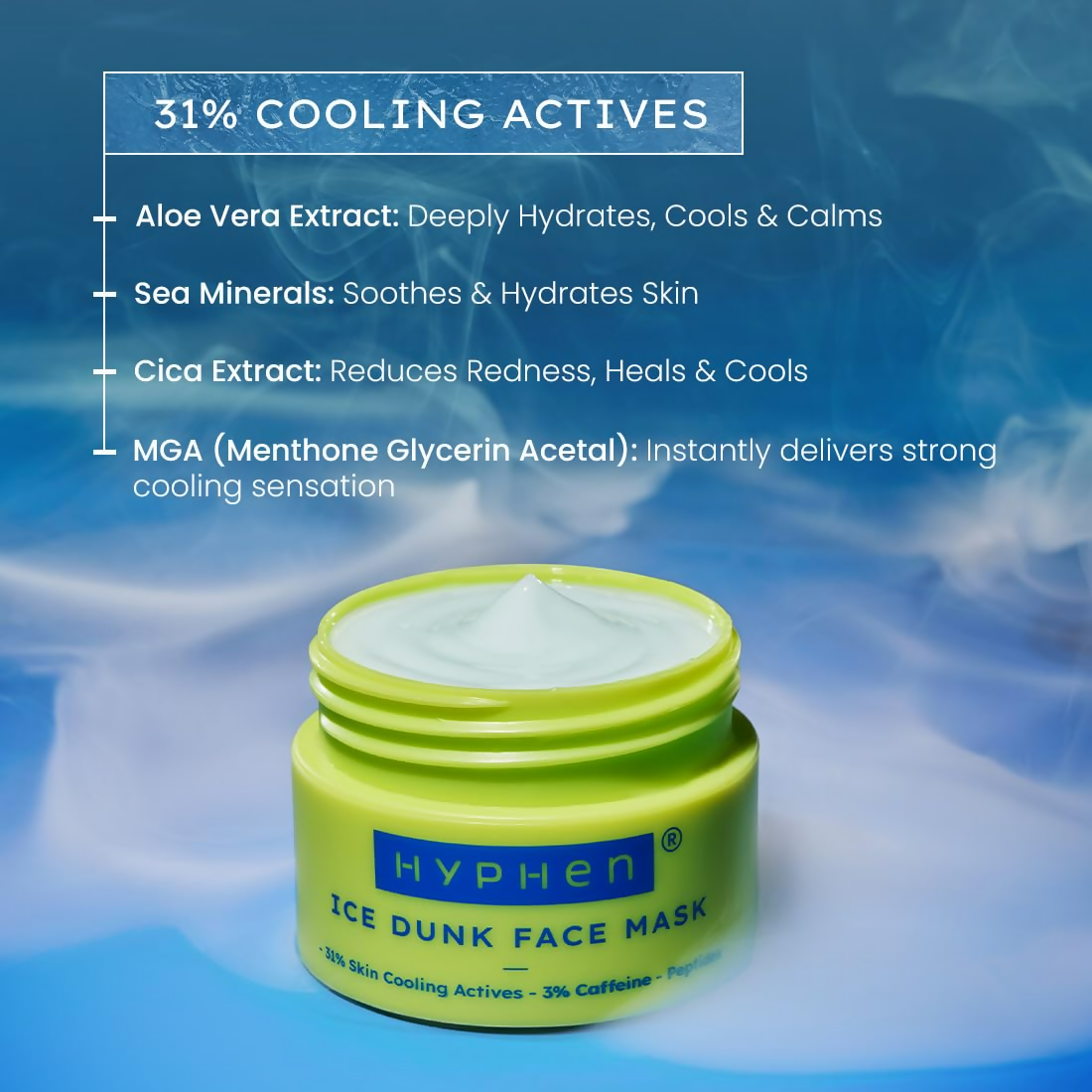 Hyphen Ice Dunk Instant Cooling Face Mask | Grocsy