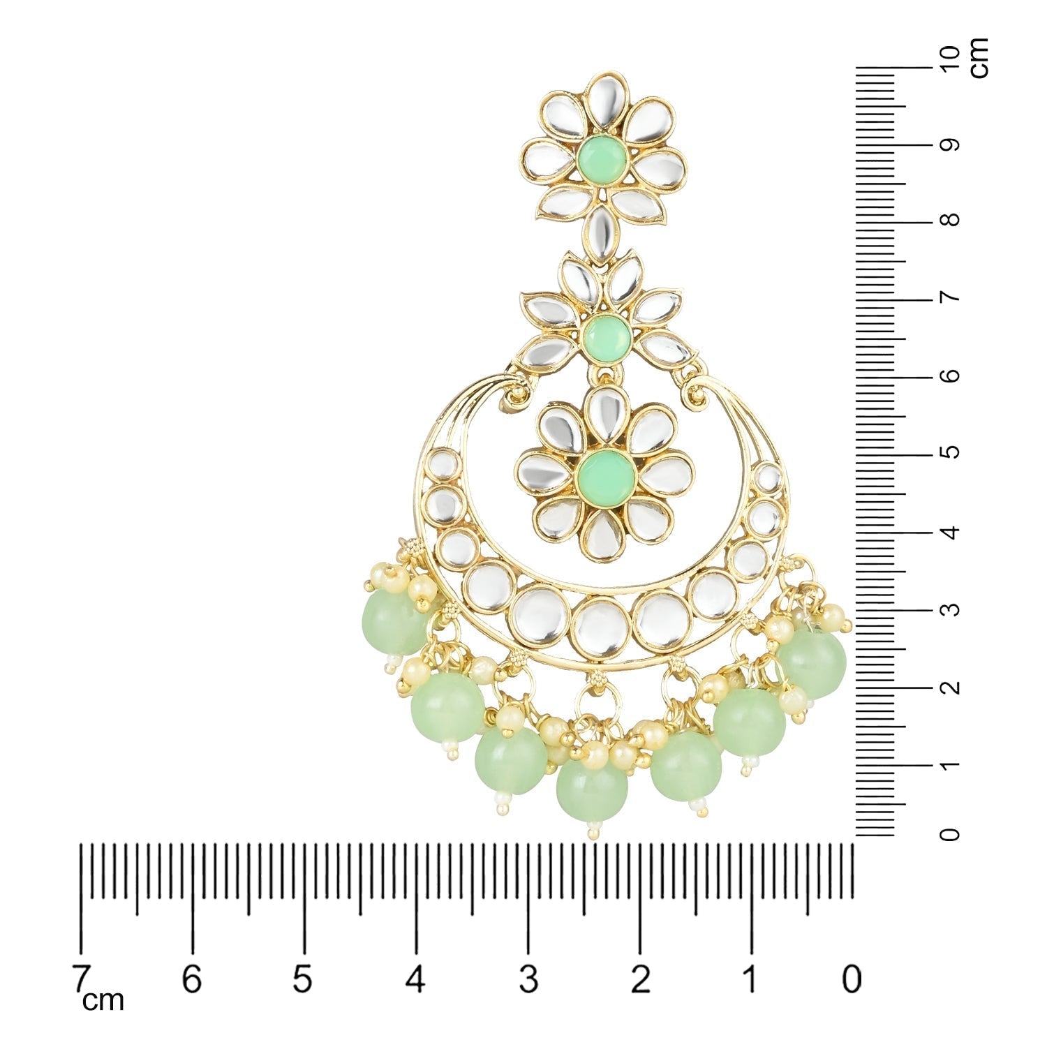 Gold-Polished Traditional Handcrafted Kundan Earrings Adorned with Pearls for Women - Wahe Jewels - Swadesiicart