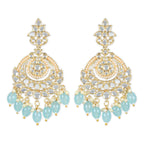 Gold-Polished Traditional Handcrafted Pearl Kundan Beaded Earrings for Women - Wahe Jewels - Swadesiicart