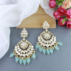 Gold-Polished Traditional Handcrafted Pearl Kundan Beaded Earrings for Women - Wahe Jewels - Swadesiicart
