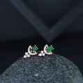 Stylish Latest Fashion Rose Gold-Polished Glittering American Diamond Fashionable Stud Earrings for Women & Girls - Wahe Jewels - Swadesiicart