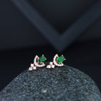 Stylish Latest Fashion Rose Gold-Polished Glittering American Diamond Fashionable Stud Earrings for Women & Girls - Wahe Jewels - Swadesiicart