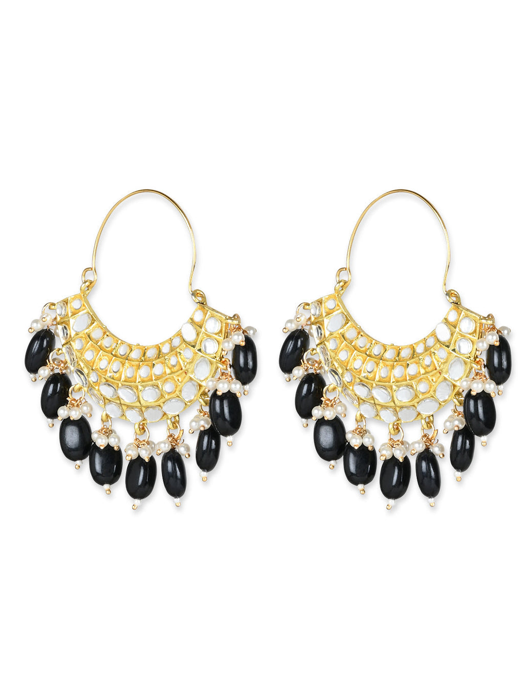 Gold-Polished Traditional Handcrafted Pearl Jhumki Earrings for Women/Girls - Wahe Jewels - Swadesiicart