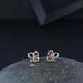 Stylish Latest Fashion Rose Gold-Polished Glittering Crystal AD Stone Studs Earrings for Women & Girls - Wahe Jewels - Swadesiicart