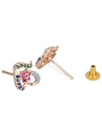 Stylish Latest Fashion Rose Gold-Polished Glittering Crystal AD Stone Studs Earrings for Women & Girls - Wahe Jewels - Swadesiicart