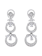 Stylish Latest Fashion Rose Gold-Polished Glittering Crystal AD Stone studded Earrings for Women & Girls - Wahe Jewels - Swadesiicart