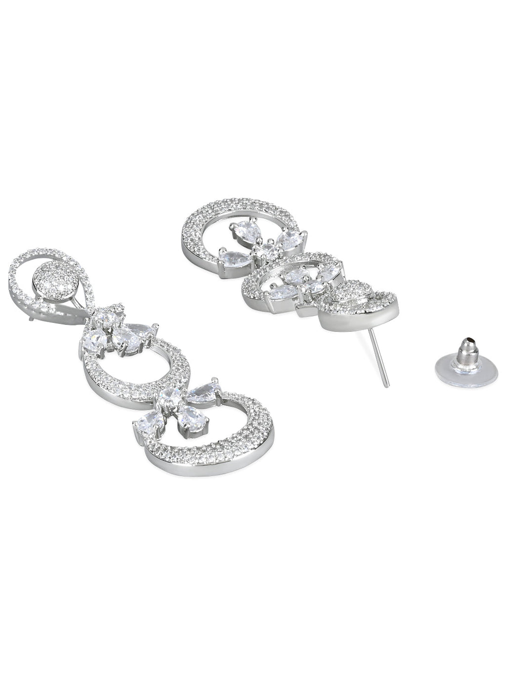 Stylish Latest Fashion Rose Gold-Polished Glittering Crystal AD Stone studded Earrings for Women & Girls - Wahe Jewels - Swadesiicart