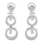 Stylish Latest Fashion Rose Gold-Polished Glittering Crystal AD Stone studded Earrings for Women & Girls - Wahe Jewels - Swadesiicart