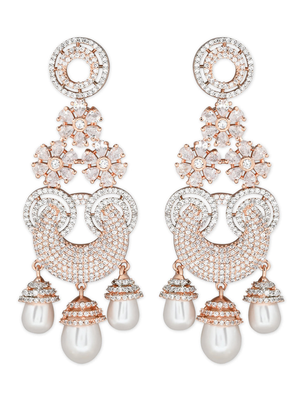 Florina Rosegold Earrings - Wahe Jewels - Swadesiicart
