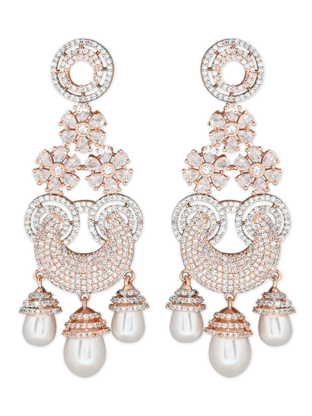 Florina Rosegold Earrings - Wahe Jewels - Swadesiicart