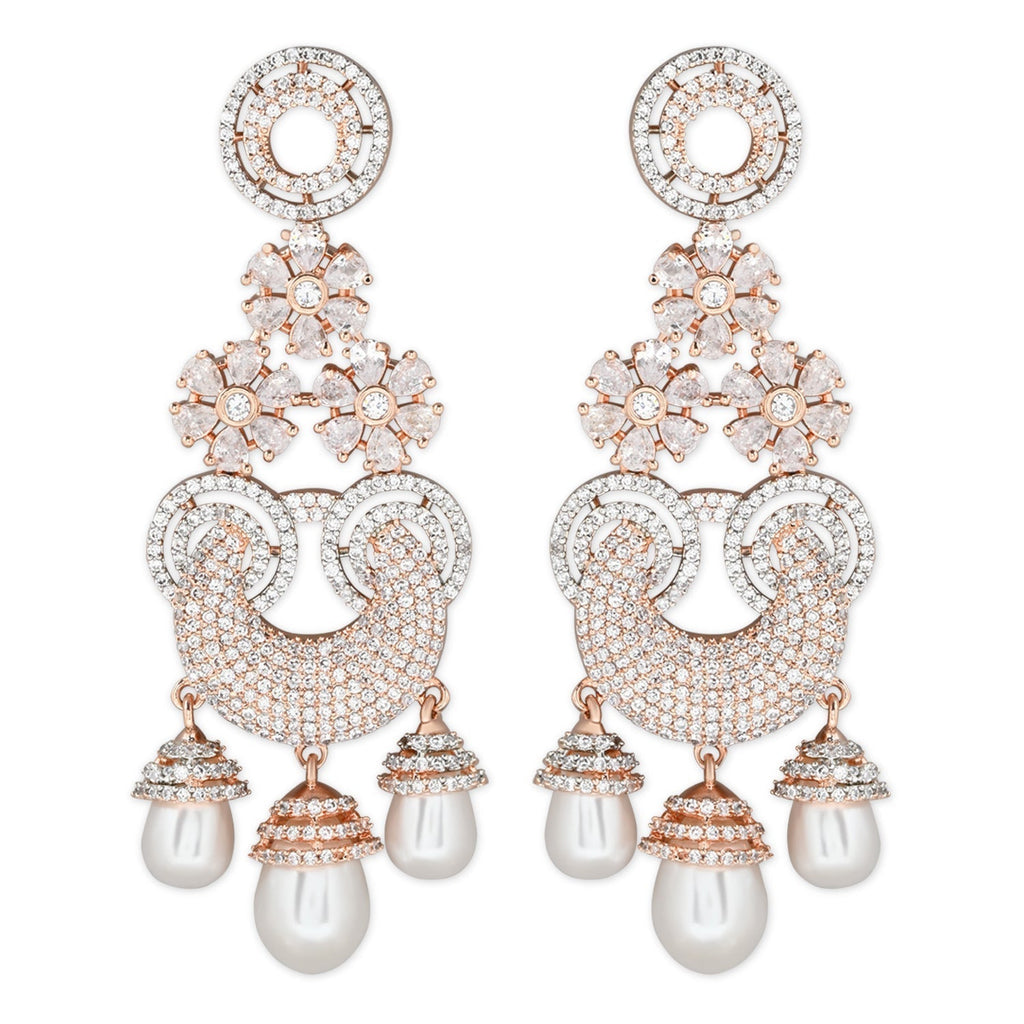 Florina Rosegold Earrings - Wahe Jewels - Swadesiicart