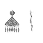 Navratri Ethnic Silver Oxidized Afghani Style Trending Earrings For Women & Girls - Wahe Jewels - Swadesiicart
