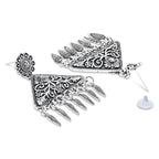Navratri Ethnic Silver Oxidized Afghani Style Trending Earrings For Women & Girls - Wahe Jewels - Swadesiicart