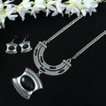 Mominos Fashion Johar Kamal Oxidised Silver-Plated Stone Work Long Necklace Handicraft | Grocsy