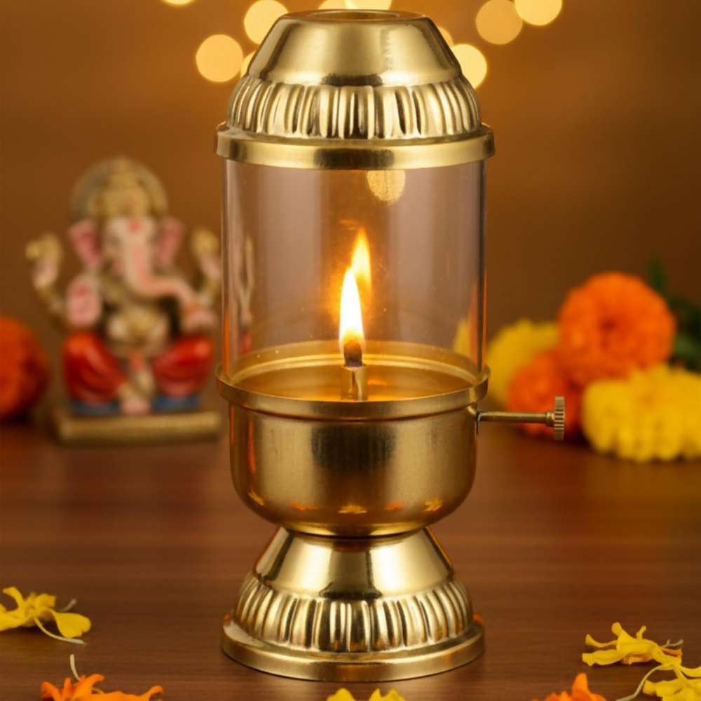CraftVatika Pure Brass Akhand Diya | Grocsy