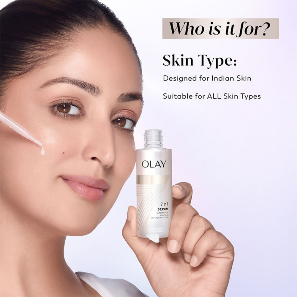 Olay 7in1 Serum with Niacinamide, Vitamin C, Collagen Peptides | Grocsy