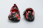 Tiny Bugs Girls Flowral Print Infants Booties - Black | Grocsy