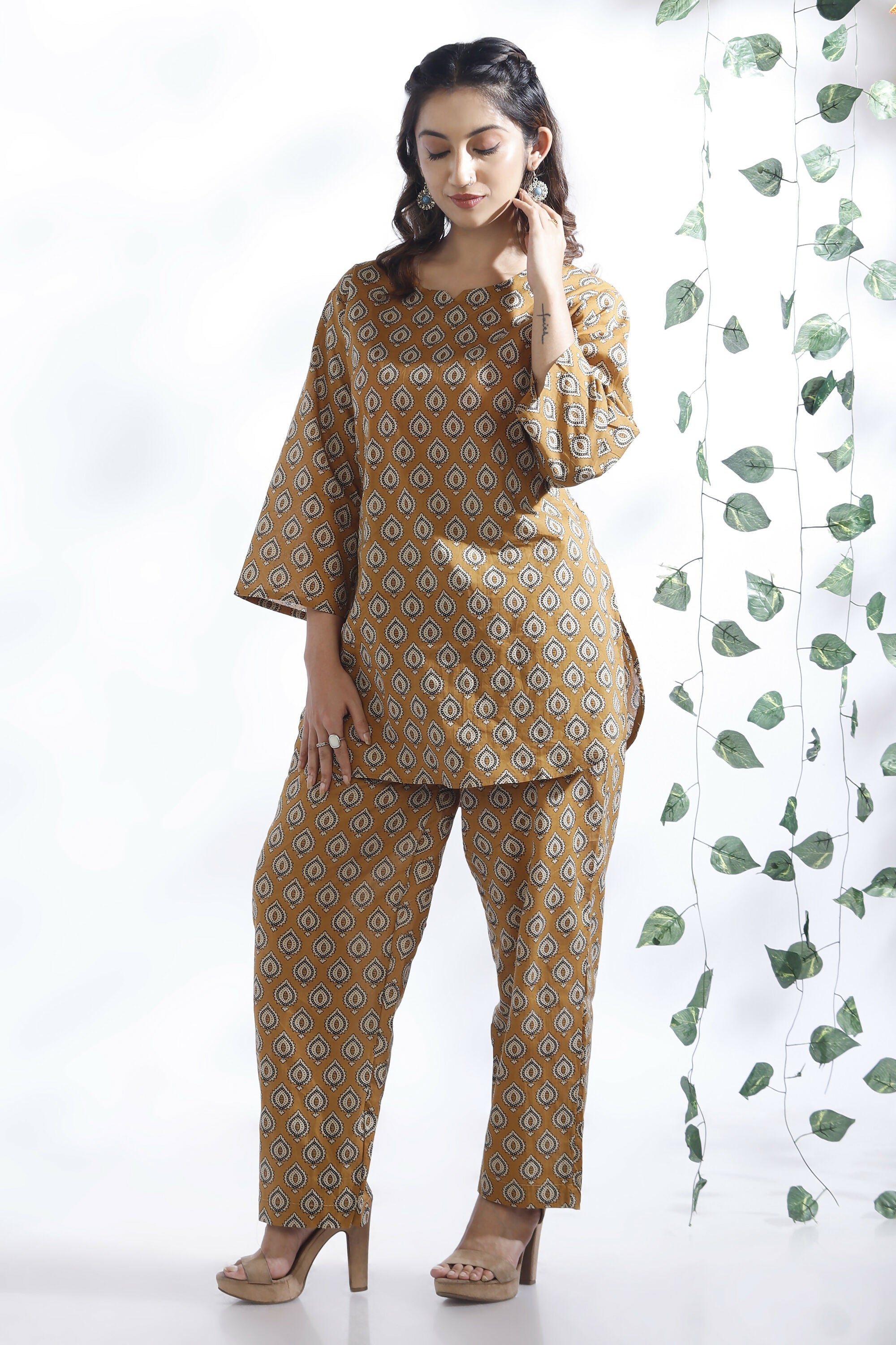 Breathables Yellow Butta Cotton Co-Ord Set | Grocsy