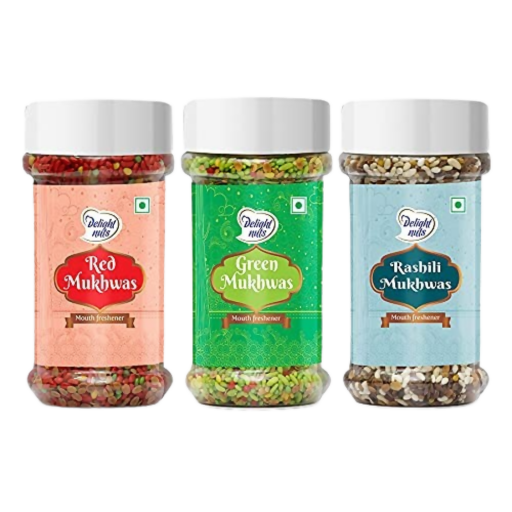 Delight nuts Mukhwas - Red Mukhwas, Green Mukhwas & Rashili Mukhwas | Grocsy