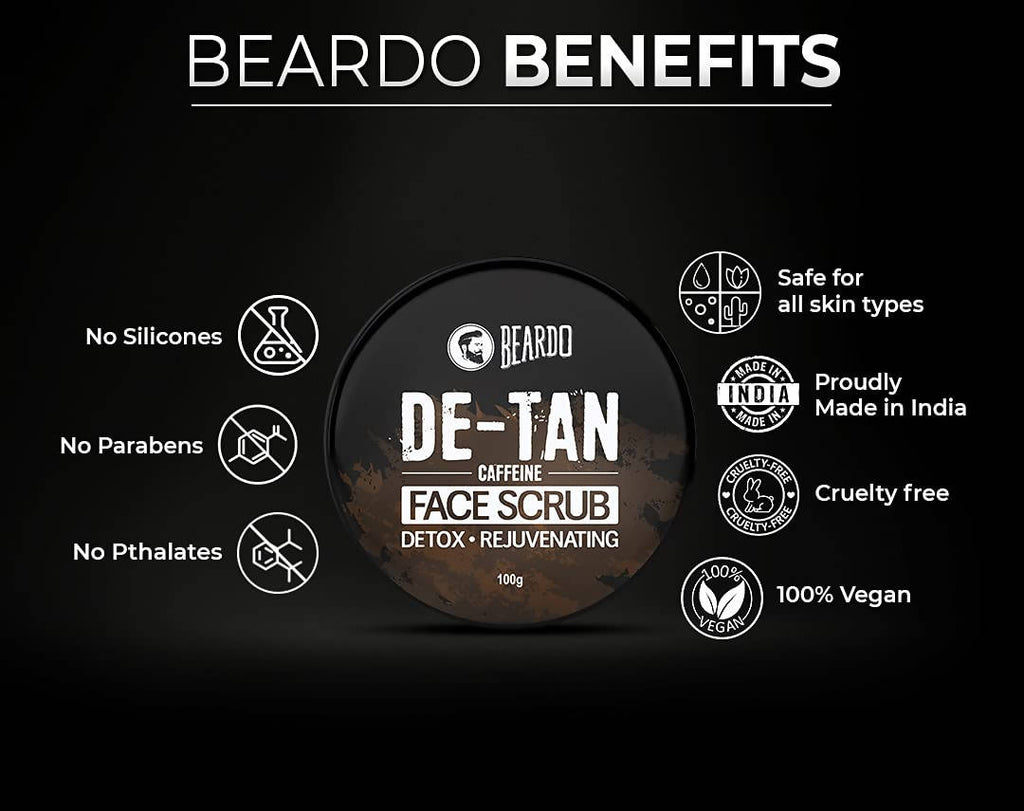 Beardo De-Tan Caffeine Face Scrub | Grocsy