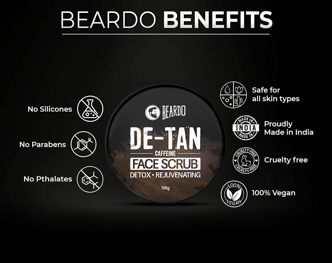 Beardo De-Tan Caffeine Face Scrub | Grocsy