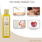 The Pure Story Sweet Almond Oil Pure Cold Pressed For Hair, Skin, Face Care & Massage | Grocsy