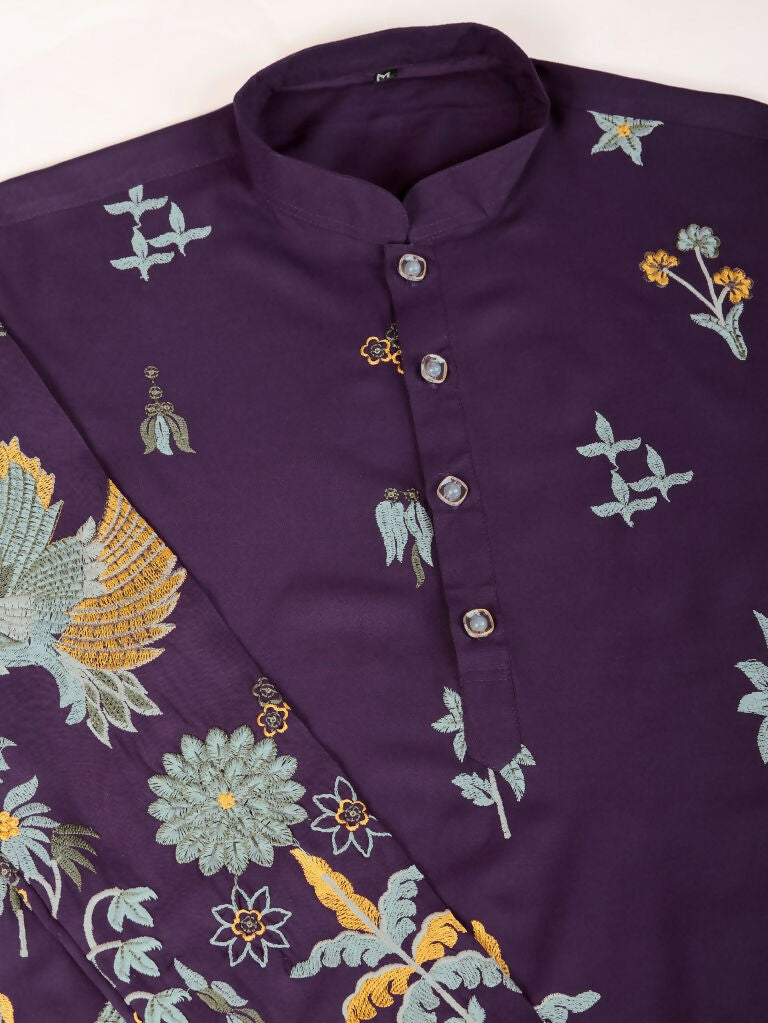 Vastranavya Exclusive Wedding Wear Viscose Rayon Thread Embroidered Work Kurta | Grocsy
