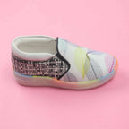 Tiny Bugs Girls Leaf Printed Slip Ons Sneakers - White | Grocsy
