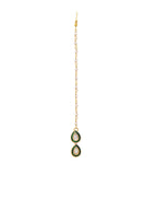 Ruby Raang Green Double Teardrop Kundan Maang Tikka with Meenakari | Grocsy