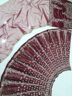 Jyoti Fashion Classy Maroon Silk 3MM Sequins with Thread & Coding Embroidery Lehenga Choli with Dupatta | Grocsy