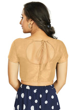 Aastha Fashion Women's Beige Art Silk Designer Festive Wear Readymade Blouse | Grocsy