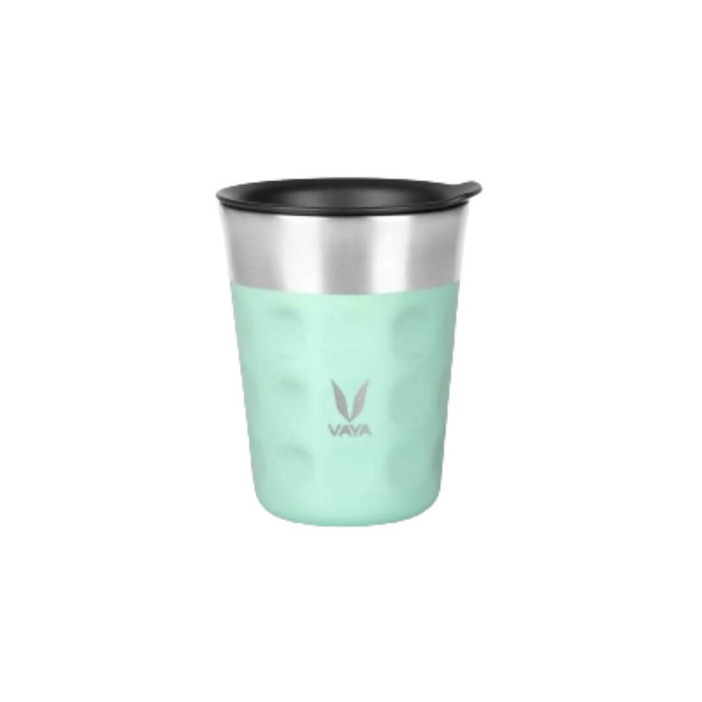 Vaya Popcup Insulated Coffee Mug Tumbler With Lid - 250 ml (Cool Cyan) | Grocsy