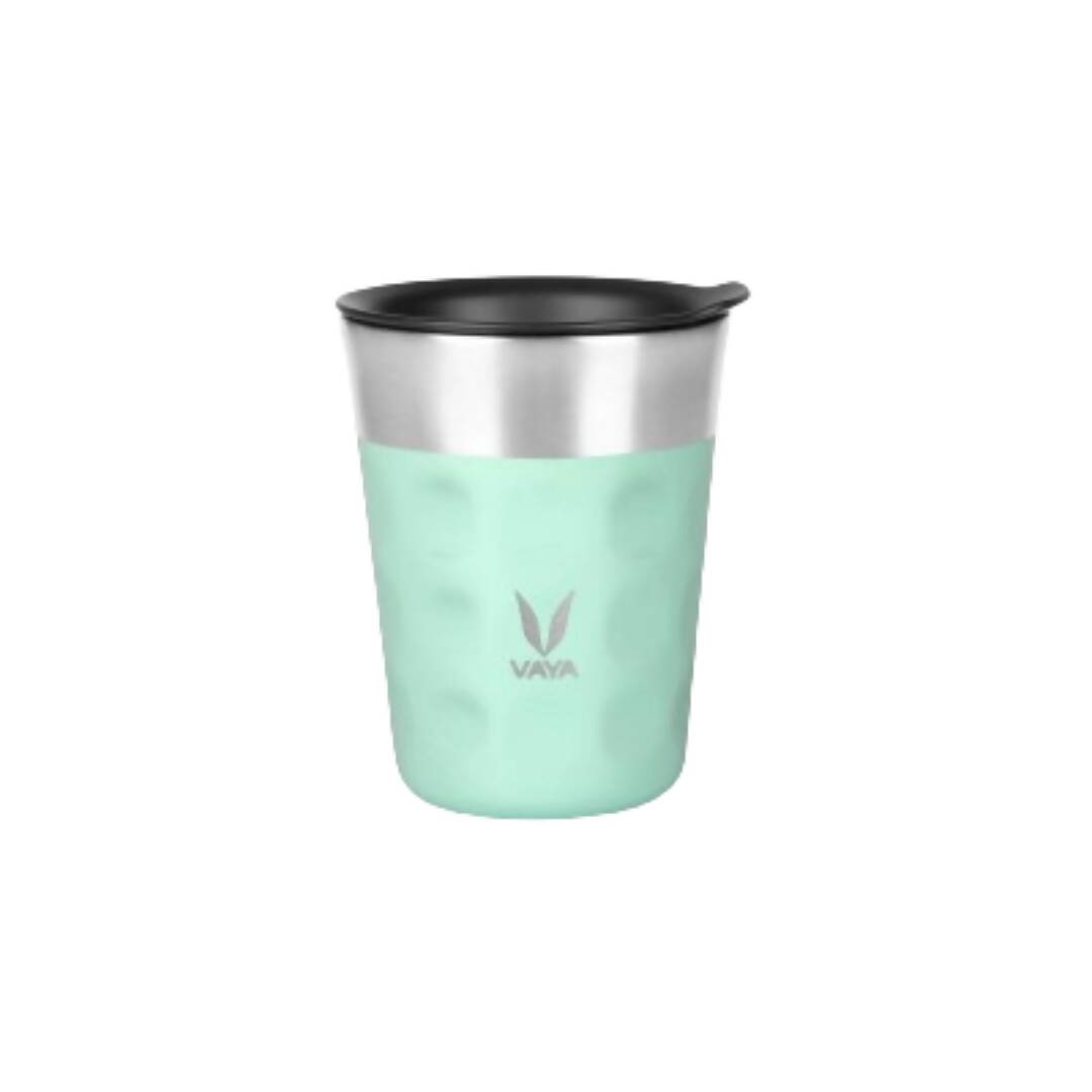 Vaya Popcup Insulated Coffee Mug Tumbler With Lid - 250 ml (Cool Cyan) | Grocsy