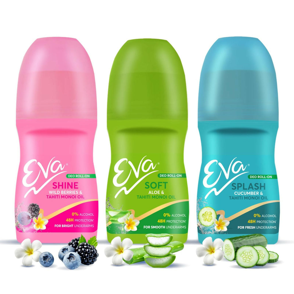 Eva Underarm Roll on Deodorant For Bright, Fresh & Smooth Underarms, Alcohol & Aluminium Free, For Women | Grocsy