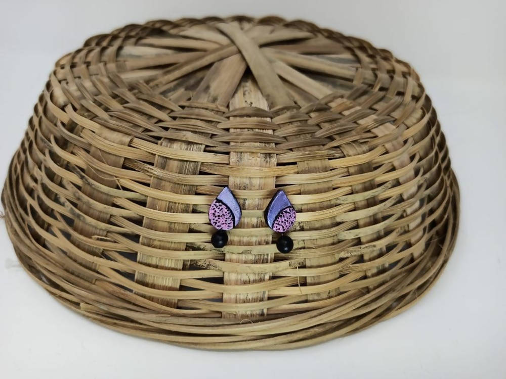 Terracotta Water Drop Ear Studs | Grocsy