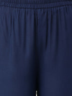 Joban Fashion Navy Blue Rayon and Embroidered Work Straight Kurta Bottom Set | Grocsy