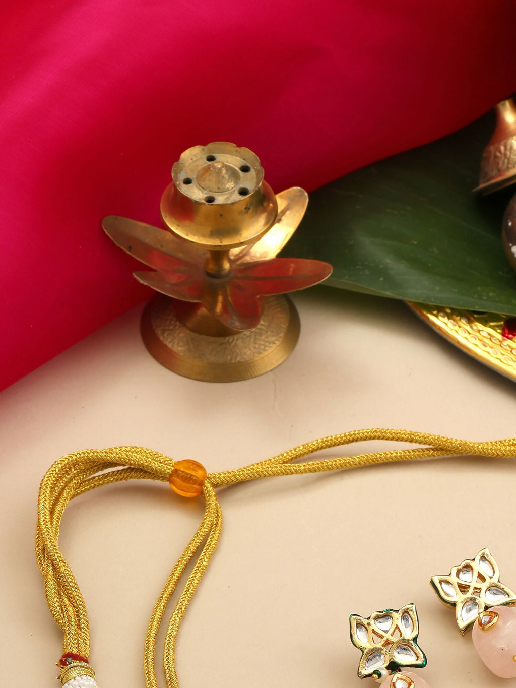 Ruby Raang Gulnaar Necklace And Earrings Set | Grocsy