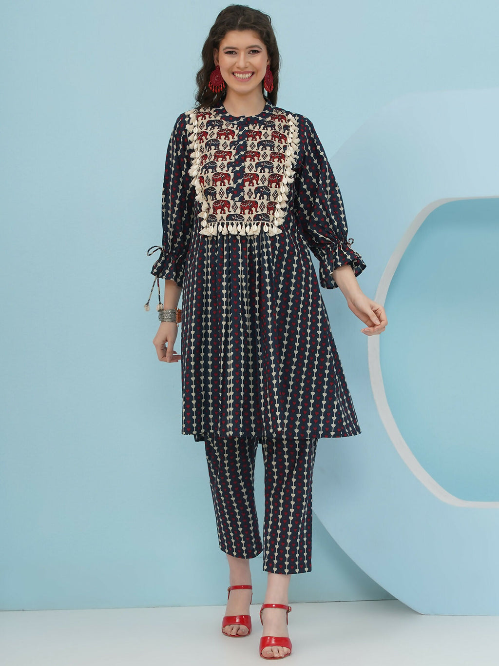 Joban Fashion Blue Printed Co Ord Set | Grocsy