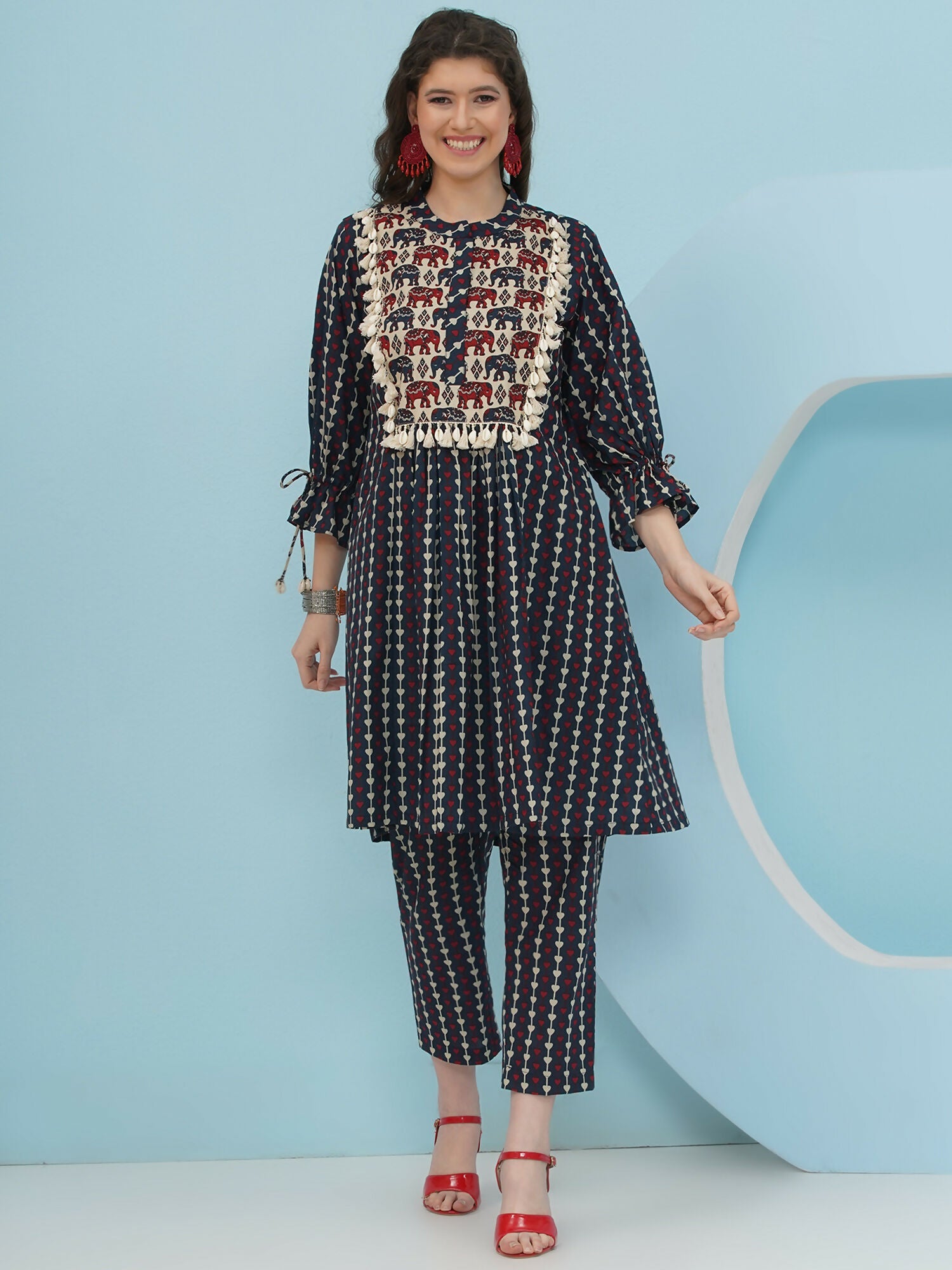 Joban Fashion Blue Printed Co Ord Set | Grocsy