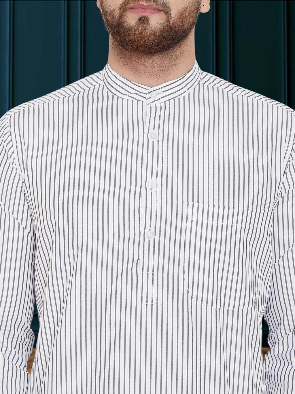 Even Apparels Men's Black and White Striped Kurta | Grocsy