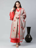 Ahalyaa Womens Chiku Chanderi Printed Kurta Palazzo Set | Grocsy
