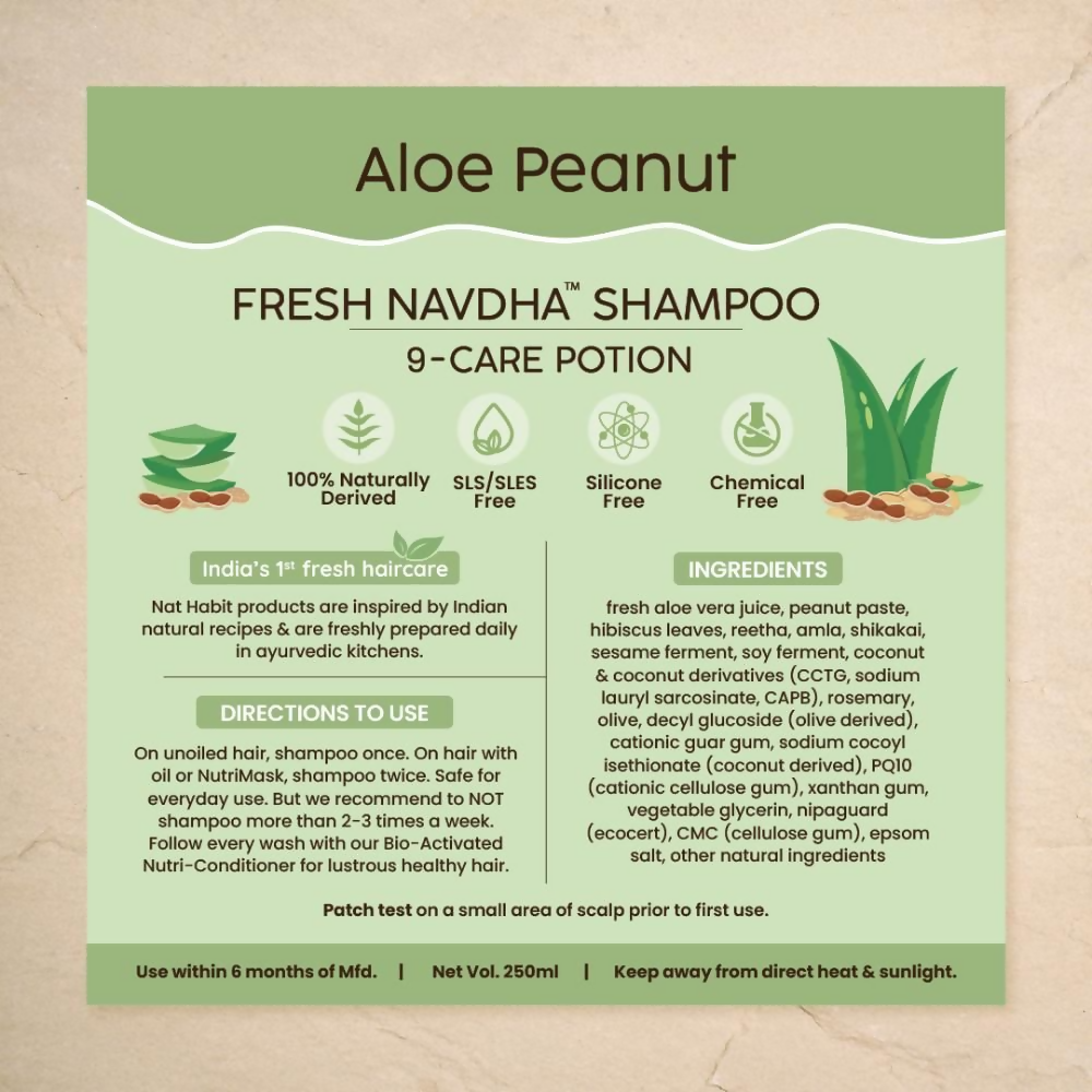 Nat Habit Aloe Peanut Navdha Shampoo | Grocsy
