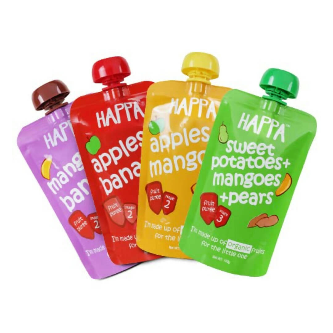 Happa Organic Food for Little one Fruit Puree Stage 3 Combo | Grocsy