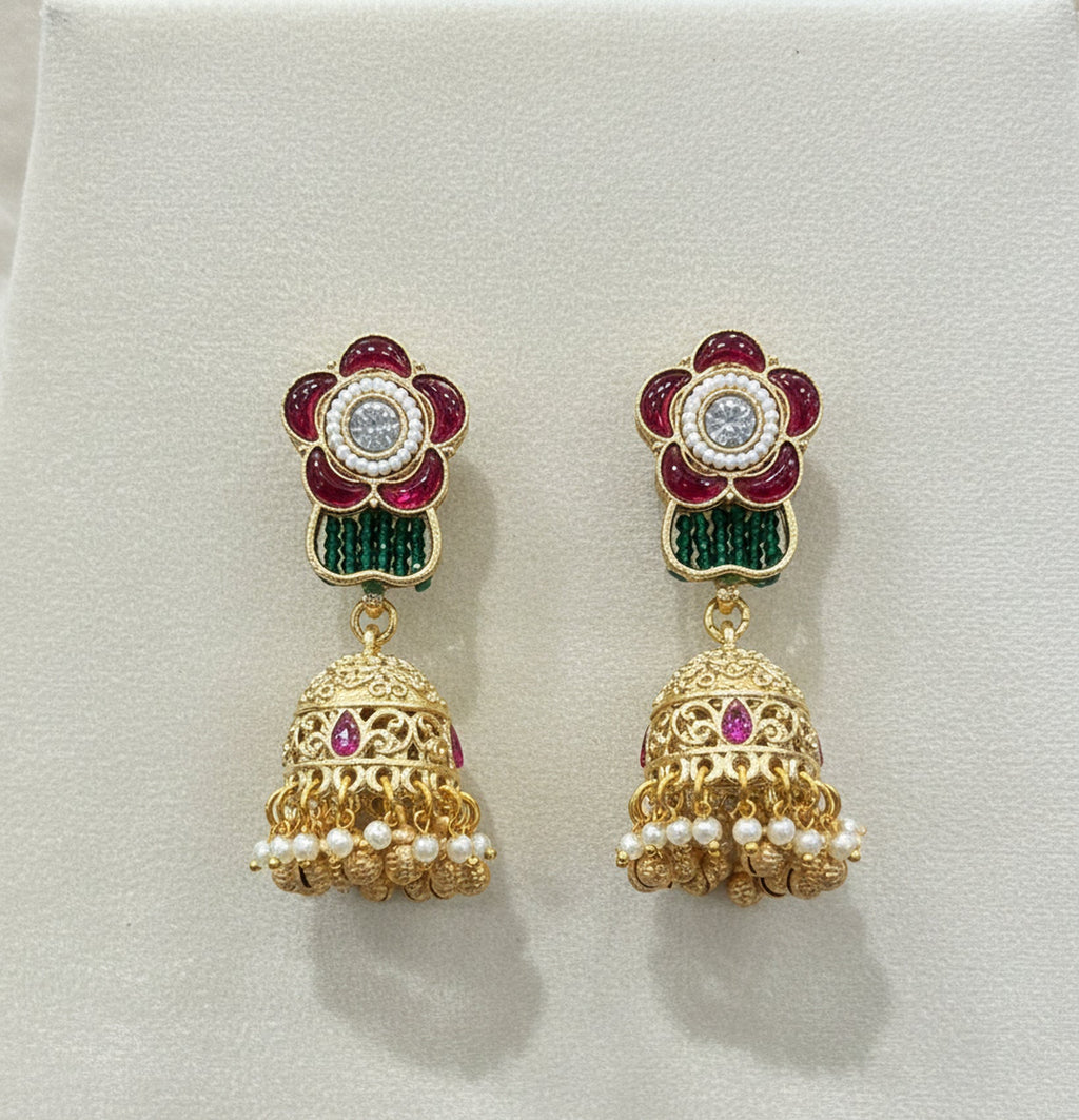 Jewel City Handcrafted Ethnic Green Meenakari Necklace Set | Grocsy